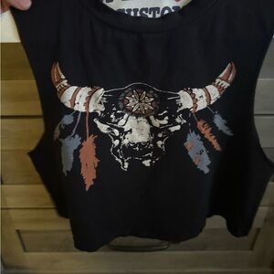 Charlotte Russe Black Graphic Tank